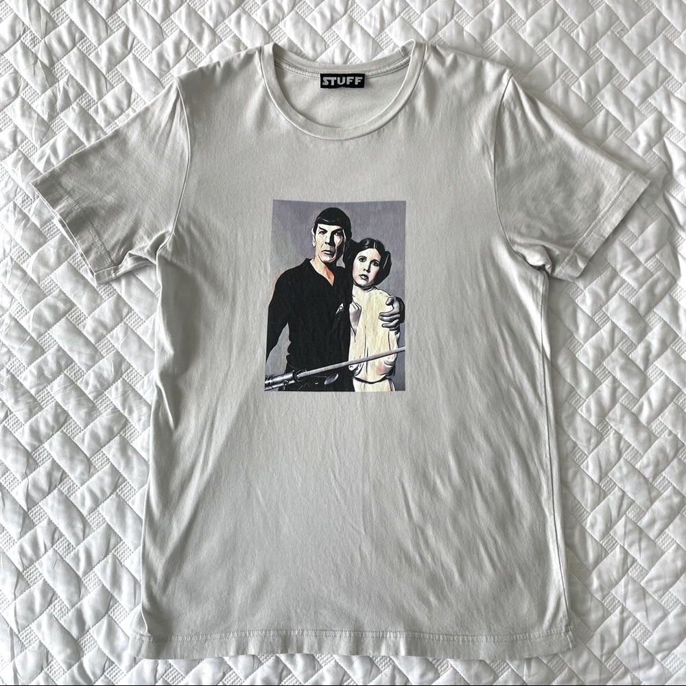 Spock & Leia light grey medium graphic t shirt box logo street wear